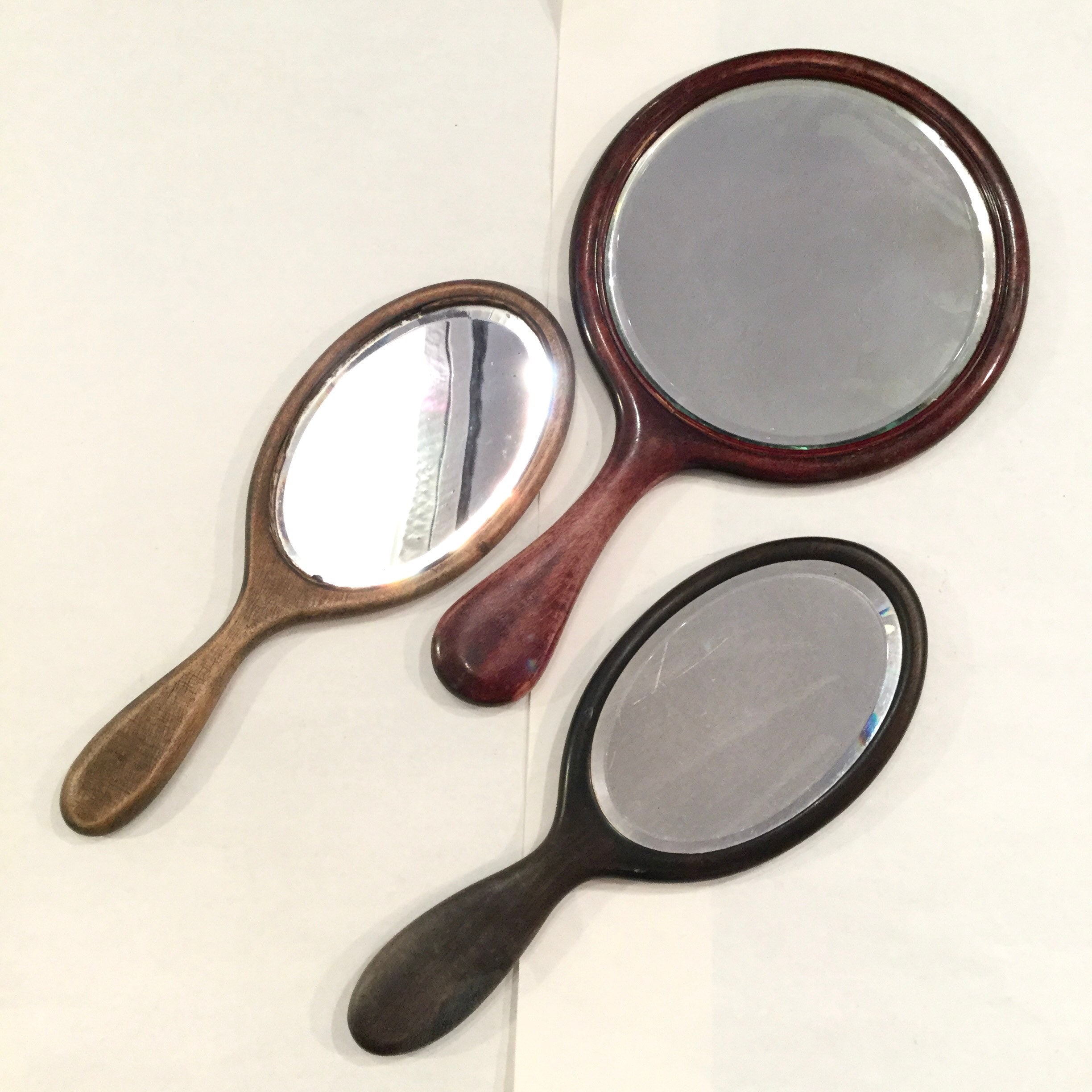Antique Hand Mirrors Wooden Mirrors All Three Ca 1900. Etsy