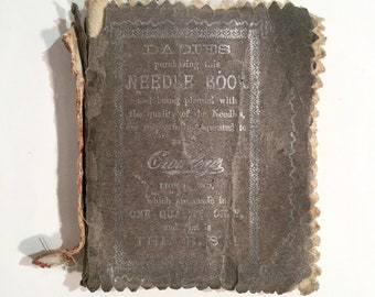 Vintage Needlework Book with Needles, Ca: 1910.