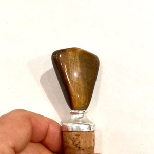 Tiger Eye Bottle Stopper, Tiger Eye Gem Topper, Ca: 1960s.