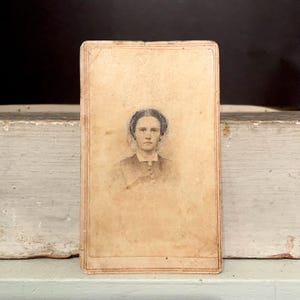 Antique CDV Photograph, Carte de Viste Portrait Cabinet Card Photo with Tax Stamp, Ca: 1865.