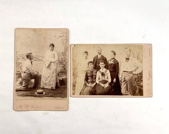 The Proposal, Antique Cabinet Cards, Wedding Party, Chester, Illinois, Ca: 1890s.