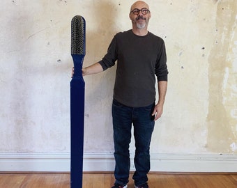 Toothbrush Trade Sign, Oversized Wooden Sign, European, Ca: 1960s.
