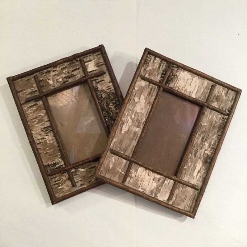 Antique Birch Bark Frames Cabin Lodge Ca Image 0