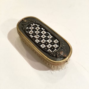 Antique French Beaded Child&#39;s Brush, Doll Size Victorian, Ca: 1880s.
