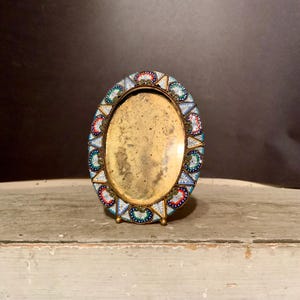 Antique Micro Mosaic Frame, Italian Oval Frame, Ca: 1920s.