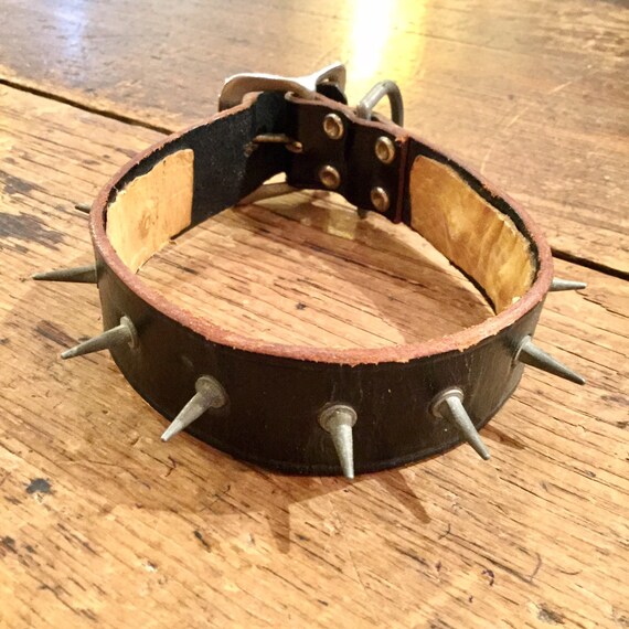 leather spiked dog collar