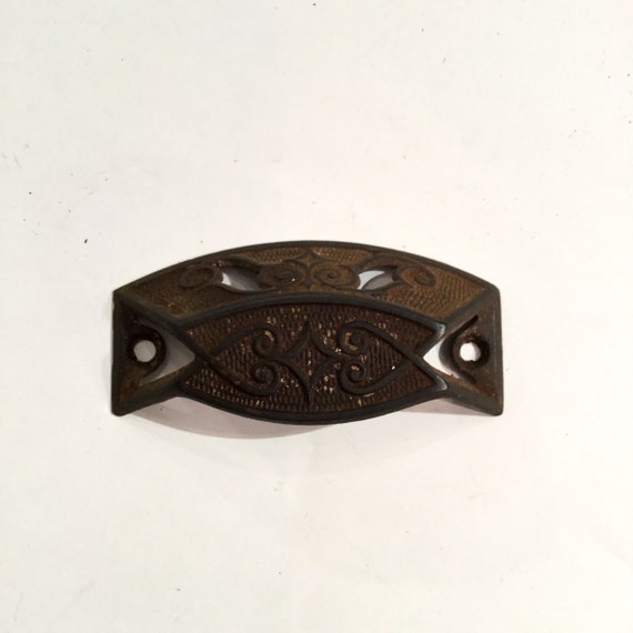 Antique Apothecary Drawer Pull Cast Iron Aesthetic Movement Etsy