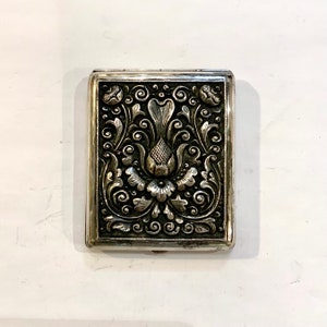 Cambodian Cigarette Case, Repousse 800 Silver Case, Ca: 1950s.