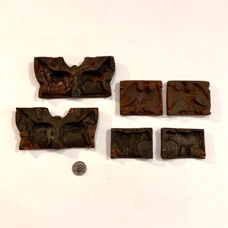 Antique Cast Iron Candy Molds Donkey Cow Eagle Ca 1900. Etsy