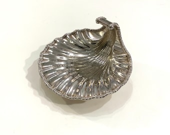 Antique Silver Shell, Silver Plate Candy Tray, Ca: 1900.