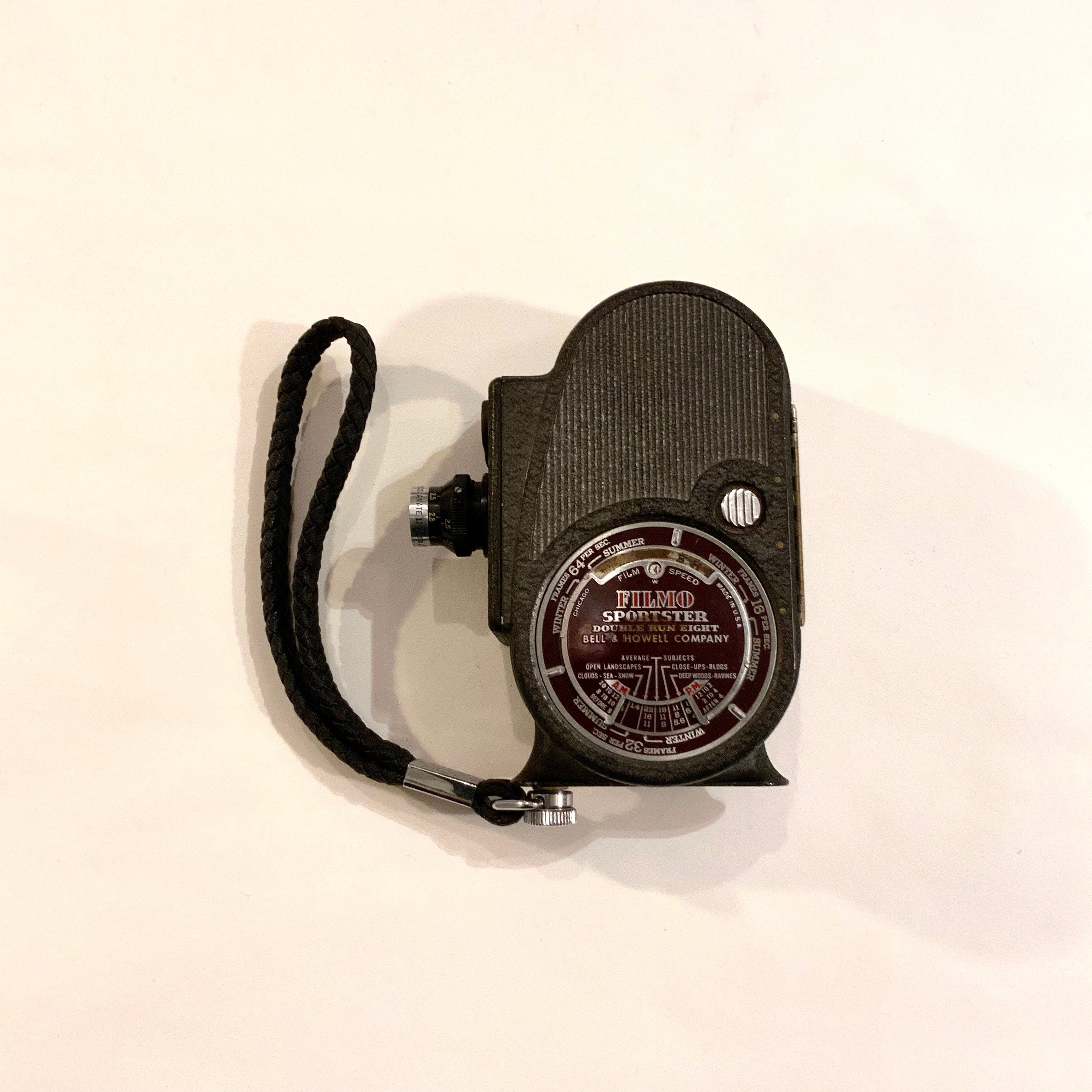 Bell & Howell Co. Filmo Sportster Double Run Eight Camera.