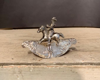 Antique Miniature Sterling Silver Rocking Horse, Ca: 1900.