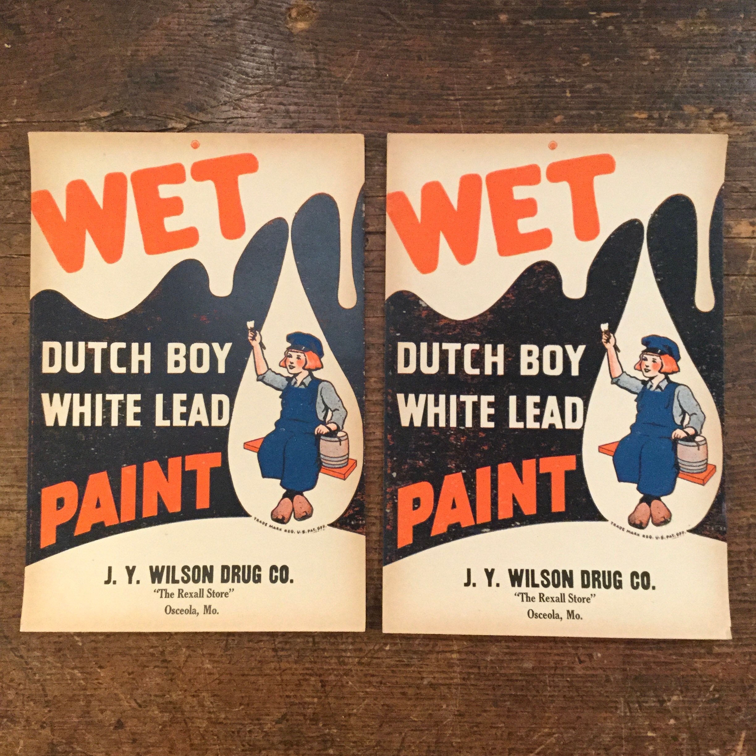 Vintage Advertising Dutch Boy Wet Paint Signs, All 5, Ca: 1944. - Etsy