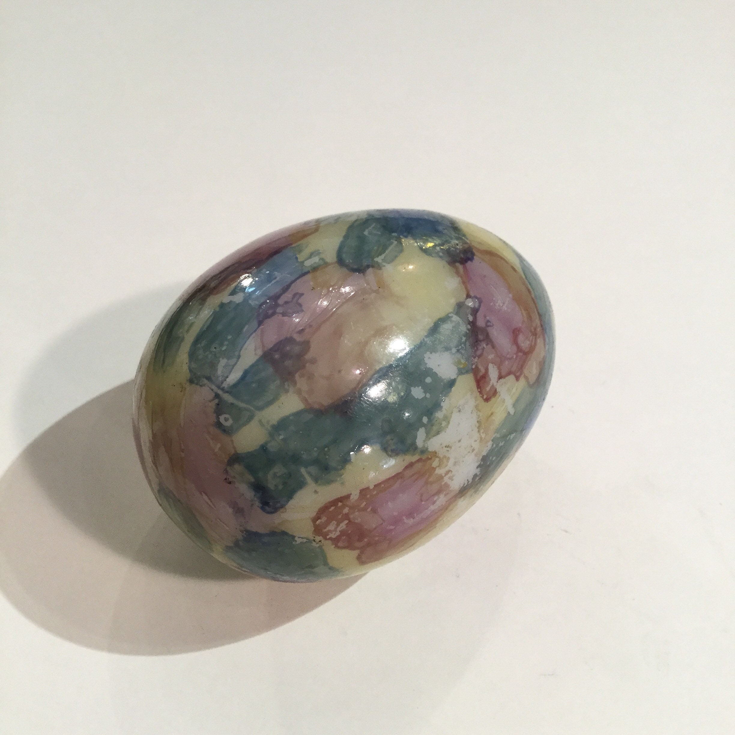 Blown Glass Easter Egg Handpainted Milk Glass Ca 1910. Etsy