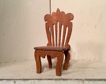 Miniature Doll Chair, Vintage Miniature Chair, Ca: 1940s.