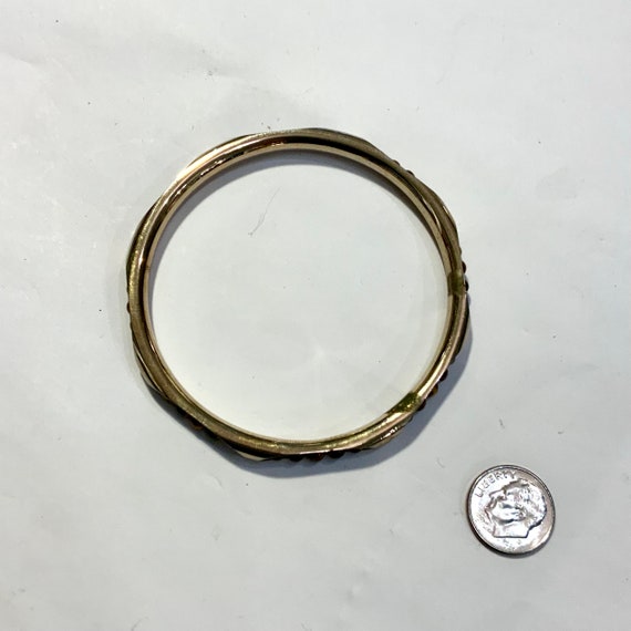 Gold Filled Bangle Bracelet with Tiger’s Eye Bead… - image 9