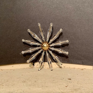 Vintage Crystal Flower Chandelier Faceted Flower, Ca: 1950s.