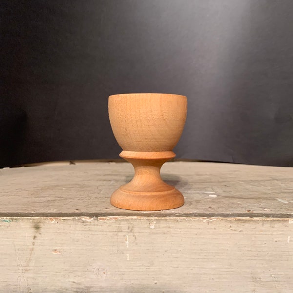 Berea College Egg Cup, Turned Wooden Souvenir Cup, Kentucky, Ca: 1960s.