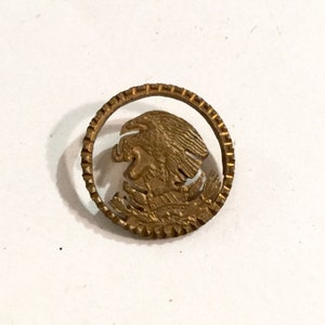 Vintage Mexican Coin Button, Cut-out, Ca: 1930s.