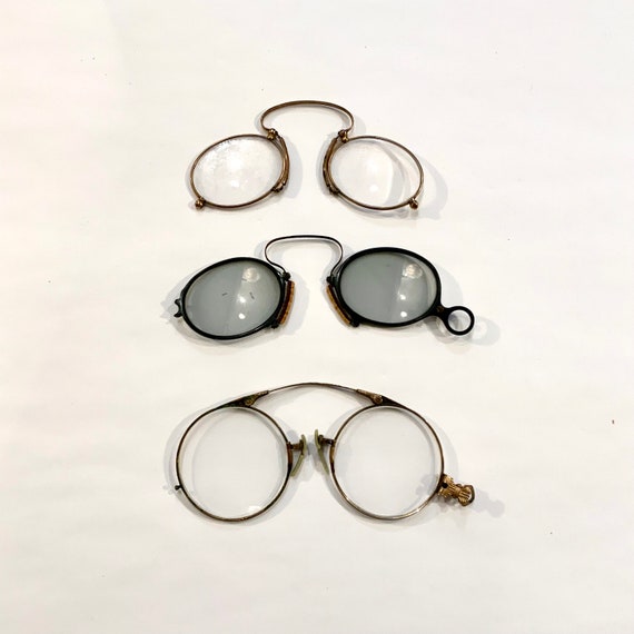 Pince Nez folding Eye Glasses & Leather Case Gothic Quizzing Antique Ornate  Magnifying Lens Circa 1870 -  Israel