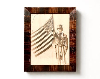 Antique Uncle Sam Actor Photograph in Grain Painted Frame, Circa 1915