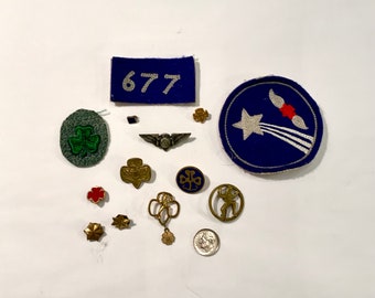 Rare Girl Scout Pins and Patches, Sold as a Collection of 13 Pieces, Ca: 1940s.