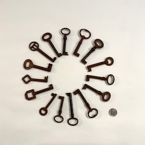 Antique Jailer&#39;s Keys, Large Iron Keys, Belgium, All 15, Ca: 1850s.