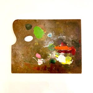 Vintage Artist’s Palette, Painting Palette with Paint, Ca: 1940s.