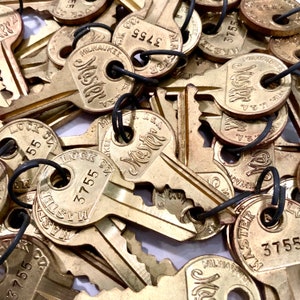 Huge Master Key Collection, 44 Old Store Stock Master Lock Keys, Ca: 1930s.