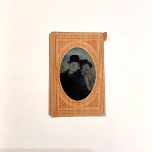 Antique Tintype with Two Men, Ca: 1910.