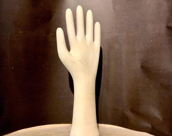 Vintage Hand Glove Mold Form, Porcelain, Ca: 1999.