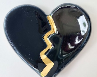 Black Teaspoon Rest Goth Black Heart Gothic Black Coffee Station Goth Coffee Kitchen Black Spoon Rest Vitamin Dish Pill Holder