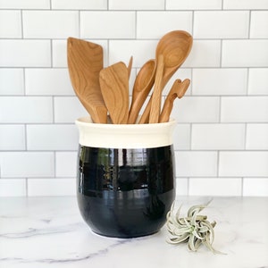 Utensil Crock, Ceramic Utensil Holder, Kitchen Utensil Holder, Utensil holders, Housewarming gift, Kitchen gift