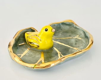 Bird Ring Dish Bird Trinket Dish Ceramic Dish Gift For Mom Gift For Daughter Bird Art Jewelry Dish Pill Dish Vitamin Holder For Kitchen