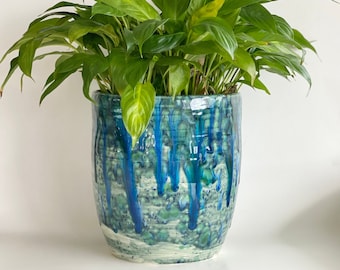 Flower Pot, Plant Pot, Planter Pot, Succulent Pot, Cactus Pot, Indoor Planter, Blue Planter, Indoor Planter, Blue Flower Pot, Cactus Planter