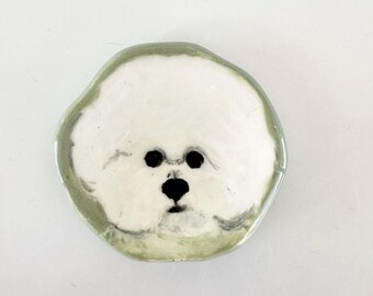 Bichon Gift Spoon Rest Dog Lover Coffee Teaspoon Rest Coffee Bar Station Dog Mom Bichon Frise Spoon Holder White Dog Mom Bichon Birthday