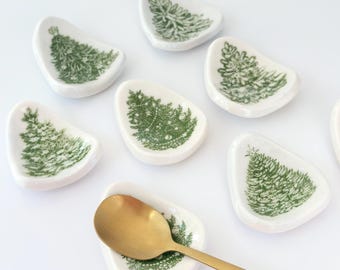 White Christmas Coffee Spoon Rest Christmas Tree Vintage Kitchen Decor Tree Teaspoon Rest Christmas Coffee Bar Festive Home Coffee Station