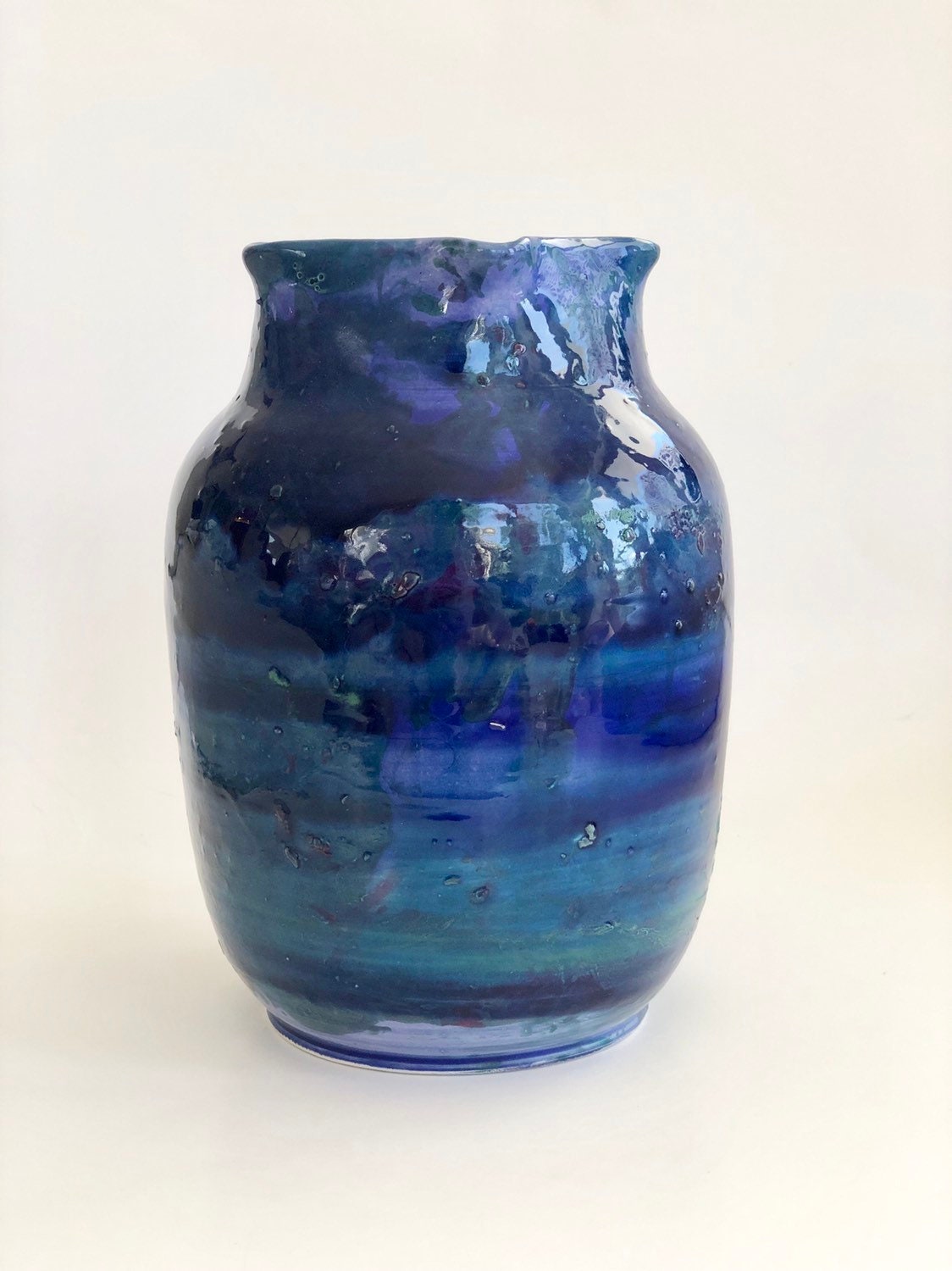 Cobalt Blue Vase, Navy Flower Vase, Blue Modern Vase, Dark Blue Vase