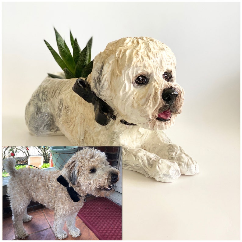 Dog Sculpture Dog Planter Dog Portrait Pet Memorial Gift