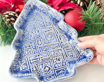 Christmas Tree Cookie Dish Santa Plate Housewarming Christmas Tree Cookie Plate Holiday Teacher Gift Home Festive Christmas Gift Cookie