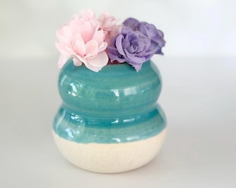 Blue White Flower Vase Handmade Blue Vase Home Housewarming Gift Anniversary Gift Kitchen Decor Country Kitchen Vase Mom Birthday Gift Vase