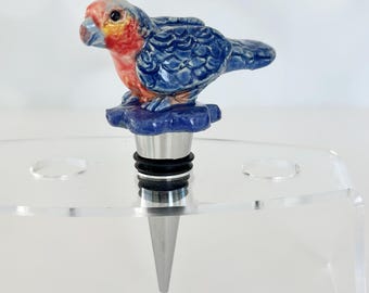 Parrot Wine Stopper Gift Parrot Art Lover Gift Bird Watcher Gift Wine Lover Present Wine Connoisseur Gift Unique Birthday Wine Housewarming
