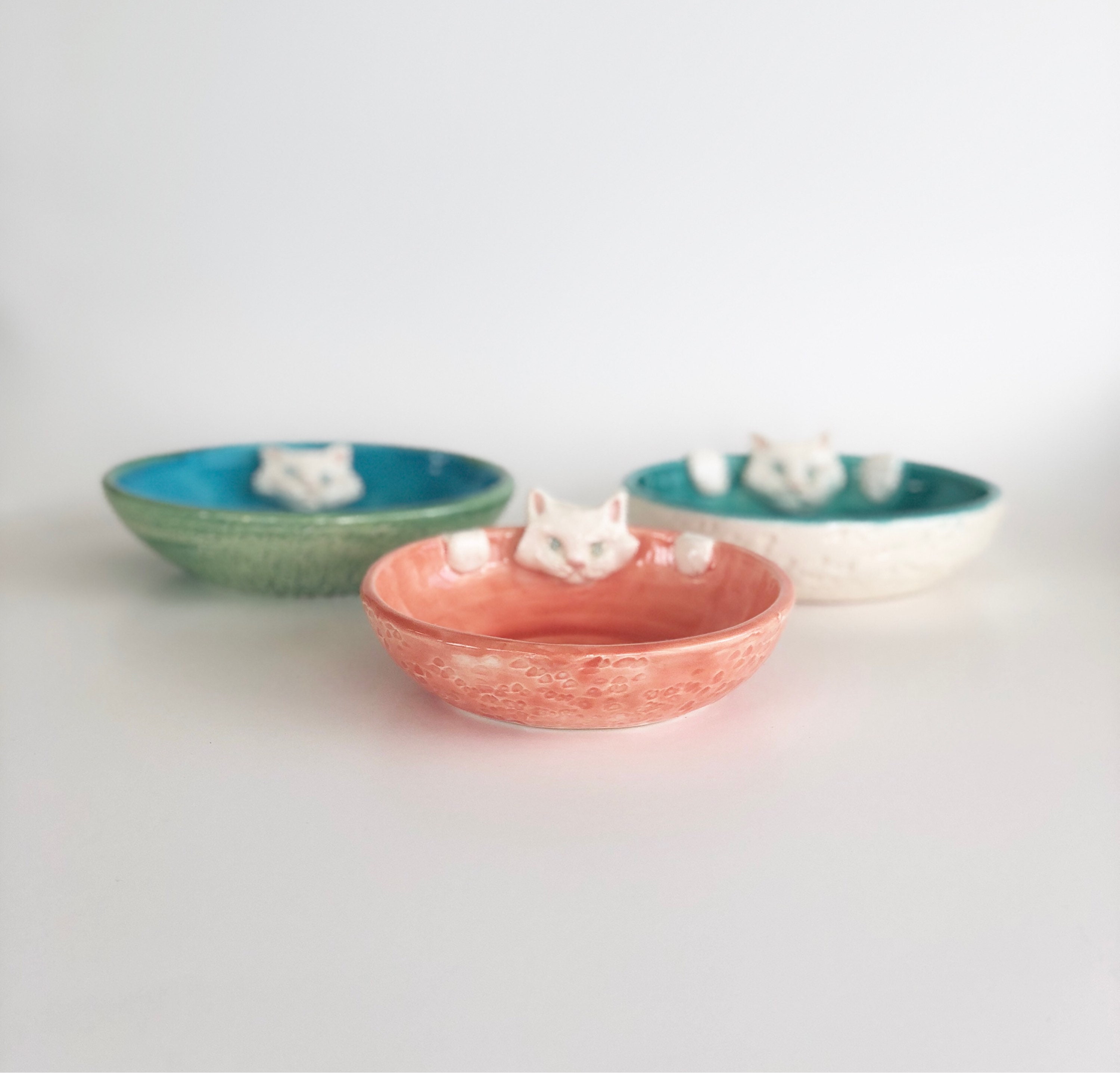 Soap Dish Ceramic, Cat Soap Dish, Ceramic Soap Dish Green, Cat Lover