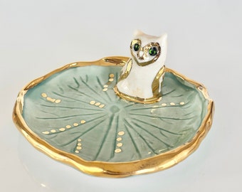 Owl Ring Dish Owl Trinket Dish Ceramic Gift Owl Mom Ring Holder Daughter Owl Art Nature Owl  Jewelry Dish Kitchen Ring Dish Owl Decor