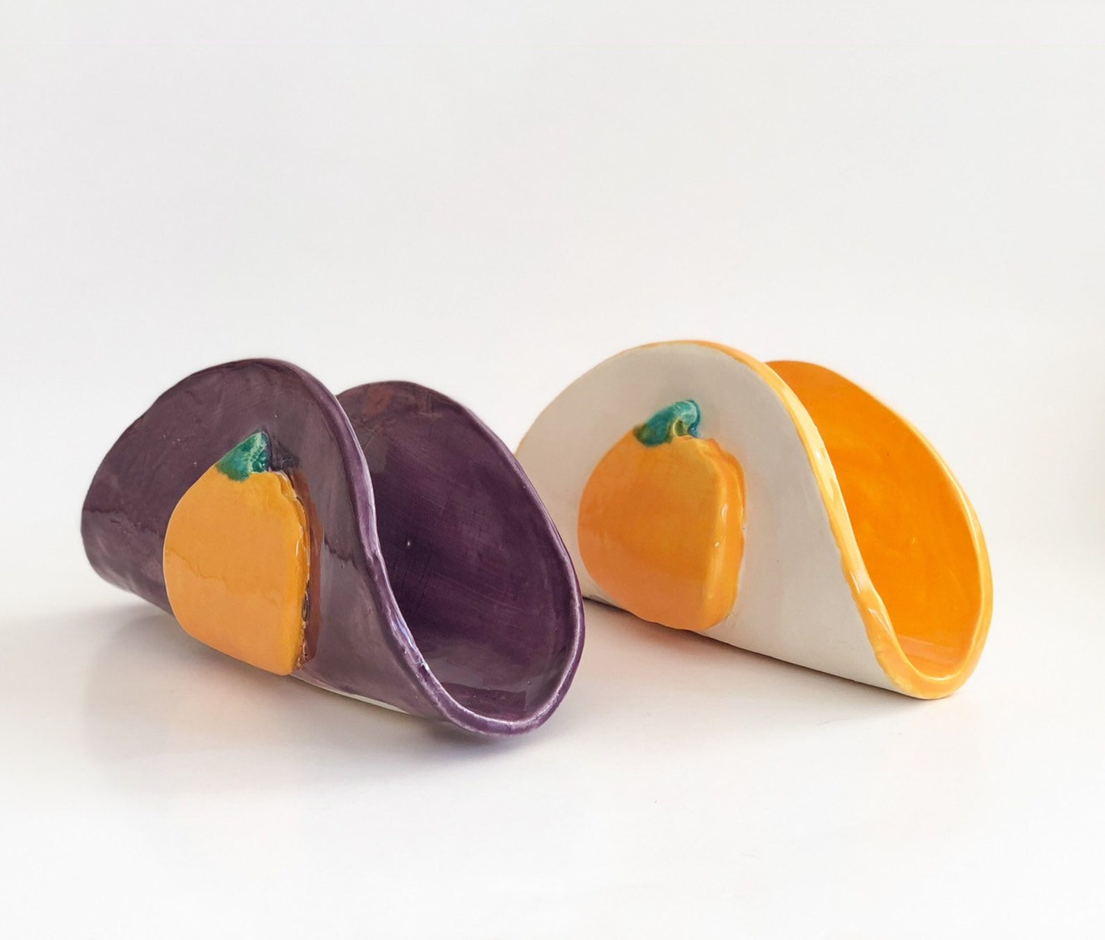 Ceramic Pumpkin Napkin Holder Napkin Holder Ceramic Etsy