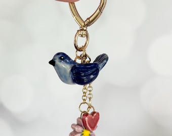 Bird Bag Charm Bird Charm Bag Bird Charms For Bag Gift for Bird Mom Gift Bird Lover Art Gift Bird Art Mom Unique Birthday Bird Bag Decor