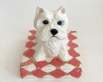 Westie Dog Gift, Westie Paperweight, Small Westie, Westie Gifts, Ceramic Westie, Small Westie Statue, Westie Lover Gift, Westie Accessory
