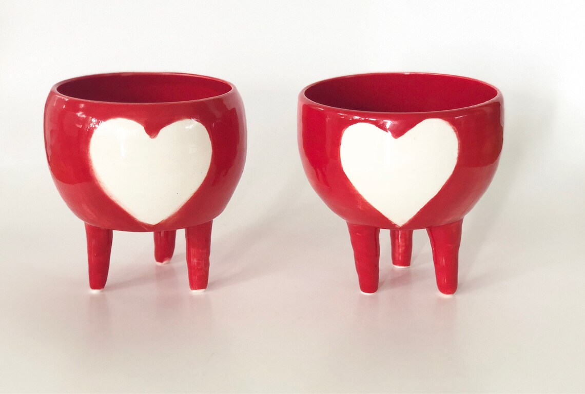 Heart Planter Pot Handmade Plant Pots Heart Pot Cute Pot Etsy