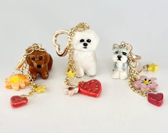 Pet Portrait Bag Charm Custom Dog Bag Charm Cat Bag Charms Gift for Dog Mom Gift Cat Mom Custom Dog Art Gift Cat Art Mom Unique Birthday