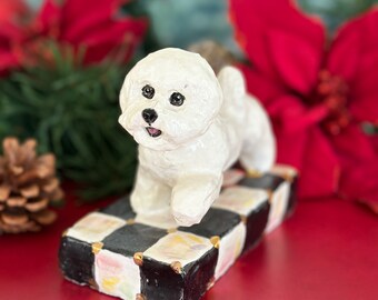 Bichon Frise  Bichon Frise Art  Bichon Dog  Bichon Frise Paperweight  Bichon Statue  Bichon Figurine  Gift For Bichon Lover  Dog Art